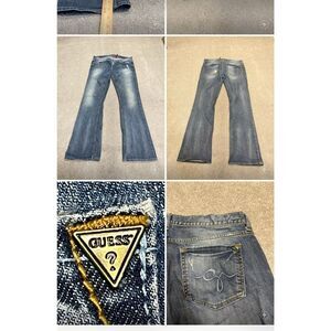Guess Womens foxy flare jeans womens sz 32 low rise blue jeans stretch Y2K retro